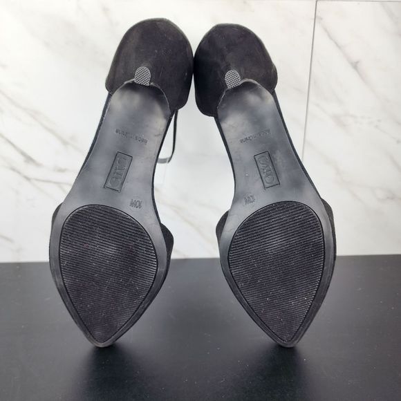 Cato Ankle Strap Black Kitten Heels 10W - Picture 9 of 13